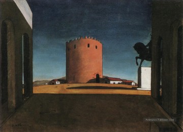 La tour rouge Giorgio de Chirico surréalisme métaphysique Peinture à l'huile